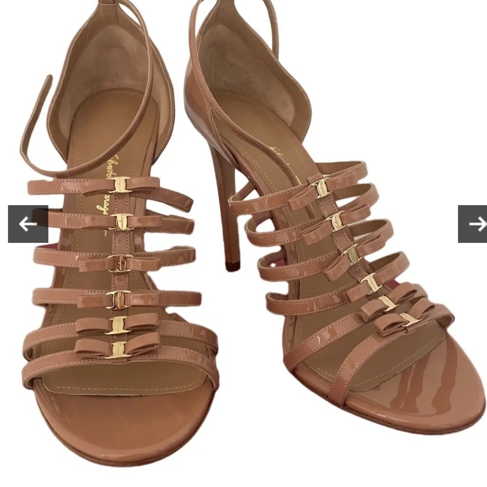 Salvatore Ferragamo Tan Strappy Heels